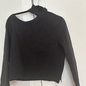 A&F cut out Black Ribbed Sweater